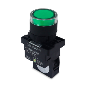 Botão de Impulso Iluminado EW3361 24Vcc/Vca Verde 1NA