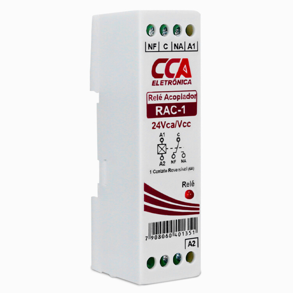 Relé Acoplador | 1 Contato Reversível 24Vcc/Vca