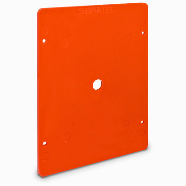 01 placa de montagem plastica laranja 245x165mm para caixa media