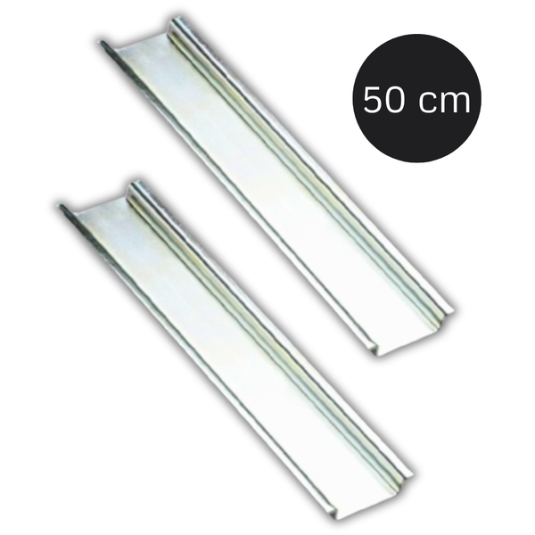 01 kit trilho din liso zincado para montagem eletrica 50cm 2 pecas