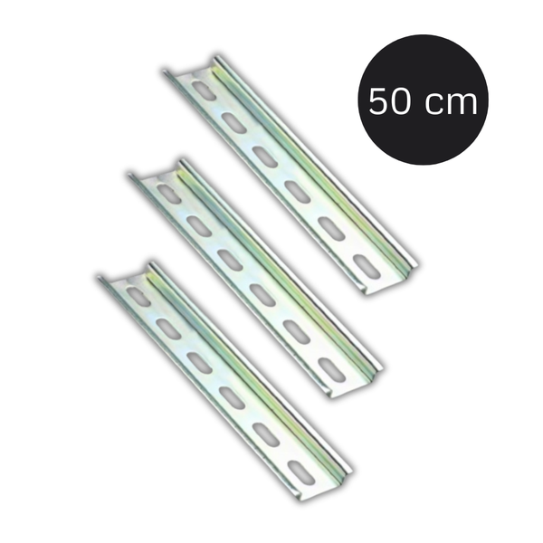 01 kit trilho din perfurado zincado para montagem eletrica 50cm 3 pecas