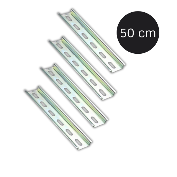 01 kit trilho din perfurado zincado para montagem eletrica 50cm 4 pecas